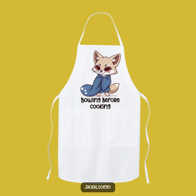 Funny Kawaii Jackal Kimono Apron - Stylish Kitchen Elegance, Gift