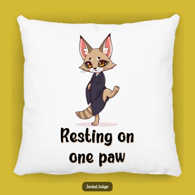 Funny Jackal Kimono Pillow: Graceful Balance Cushion, Chic Home Gift