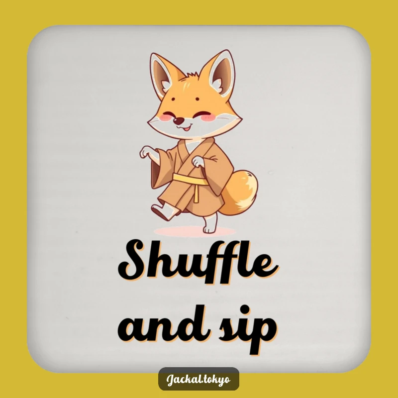 Funny Jackal Kimono Coaster: Protect Surfaces with a Dance