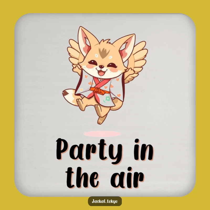 Funny Kawaii Jackal Leaping Coaster Set: Festive Drinks, Perfect Funny Gift