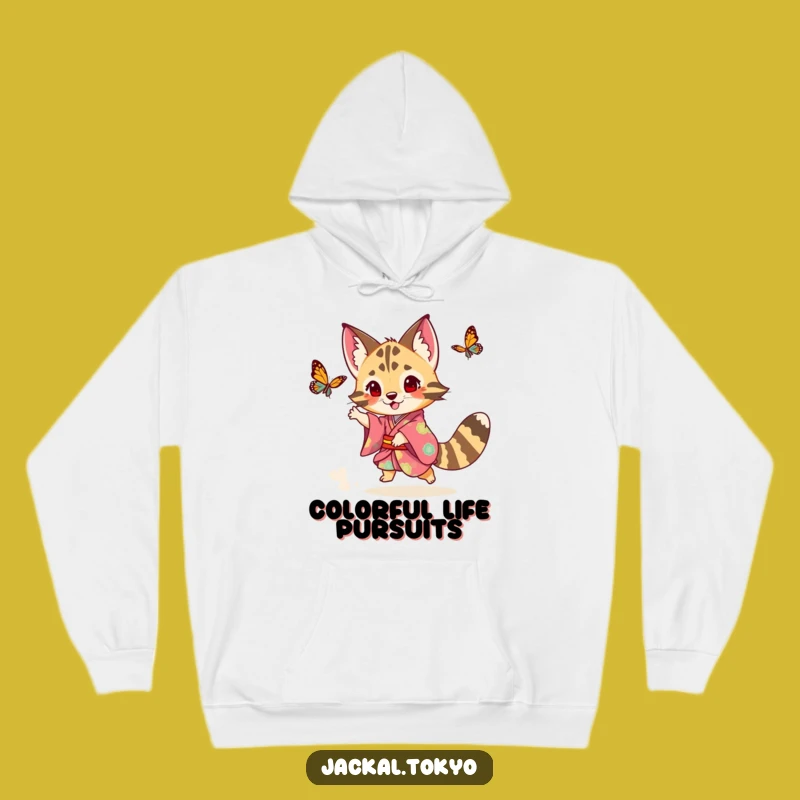Funny Jackal Kimono Hoodie: Playful Chase Sweatshirt, Cozy Fun Gift