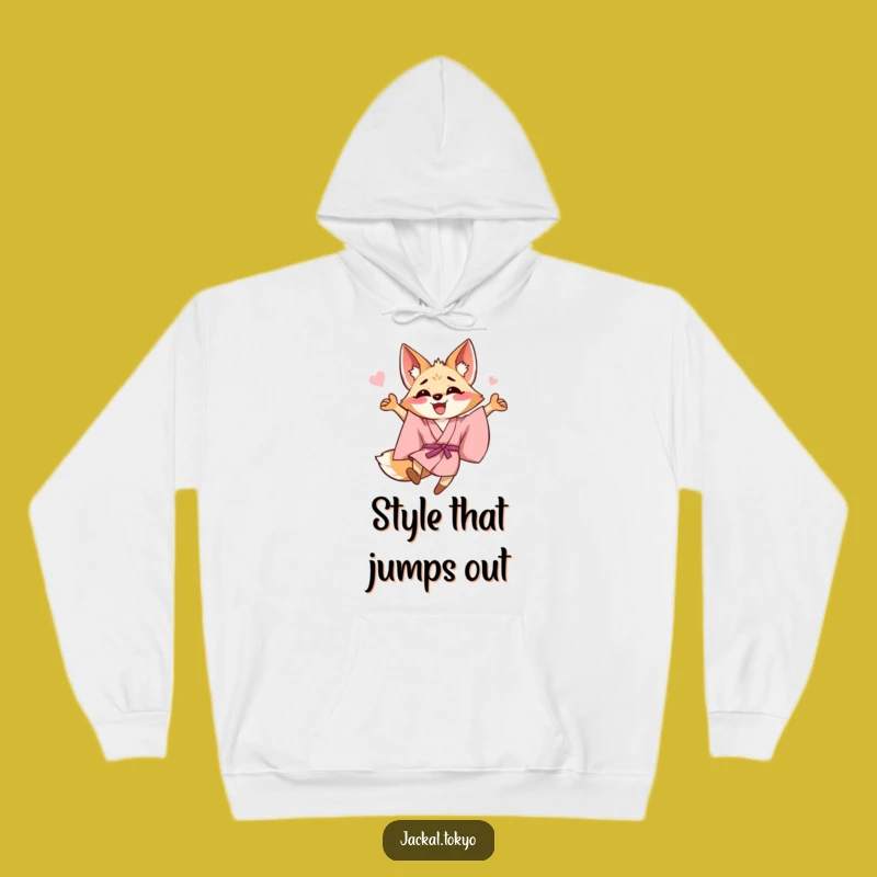 Funny Jackal Kimono Hoodie: Happy Leap Sweatshirt, Perfect Cozy Gift