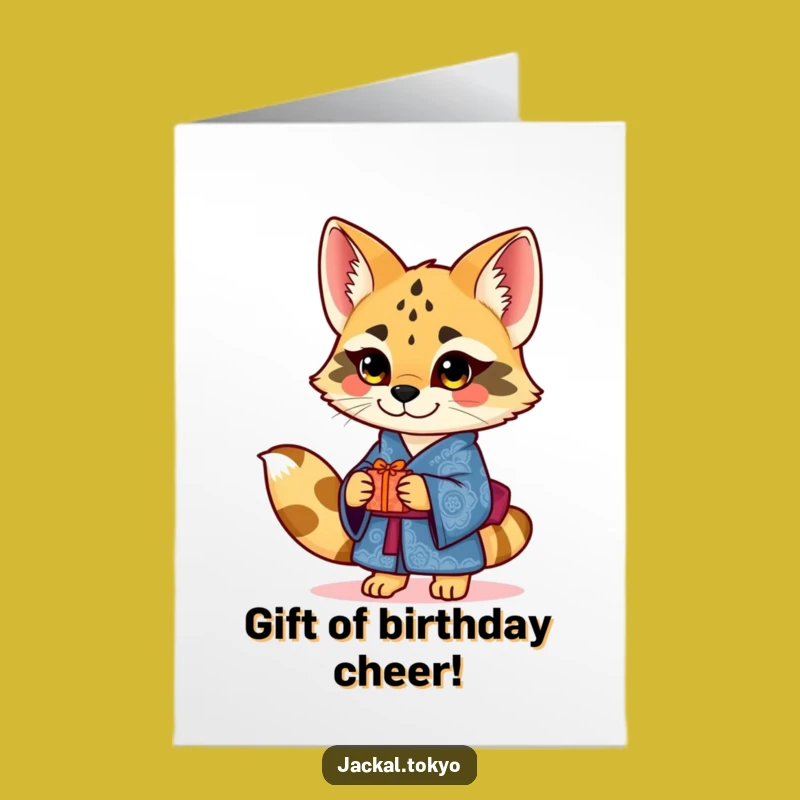Free Printable Birthday Card: Jackal Blue Kimono Gift Funny Downloadable Gift