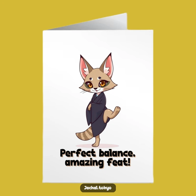 Free Printable Congrats Card: Jackal Dark Kimono Balance Funny Downloadable Gift