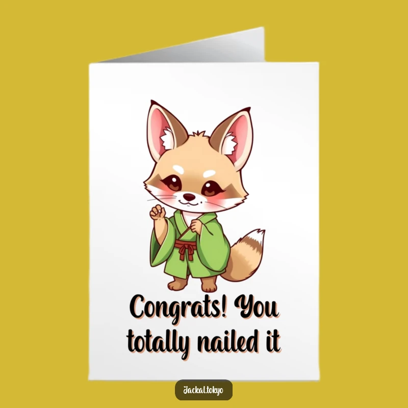 Free Printable Jackal Kimono Congratulations Card - Unique Downloadable Greeting for Any Occasion