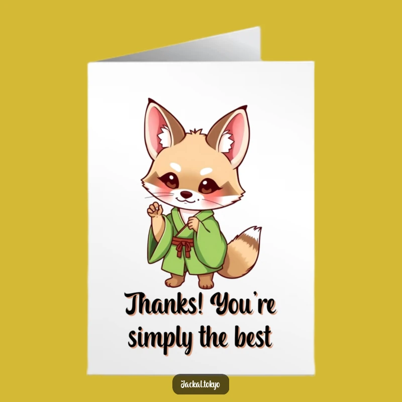 Free Printable Jackal Kimono Thank You Card - Express Gratitude with Humor Downloadable