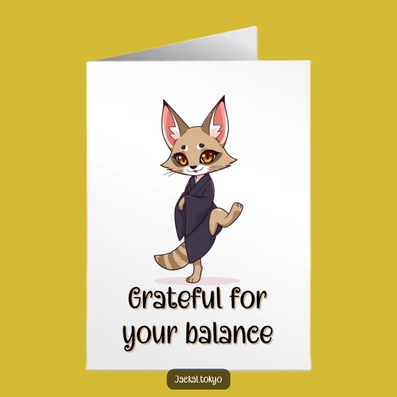 Free Printable Thank You Card: Jackal Dark Kimono Balance Funny Downloadable Gift