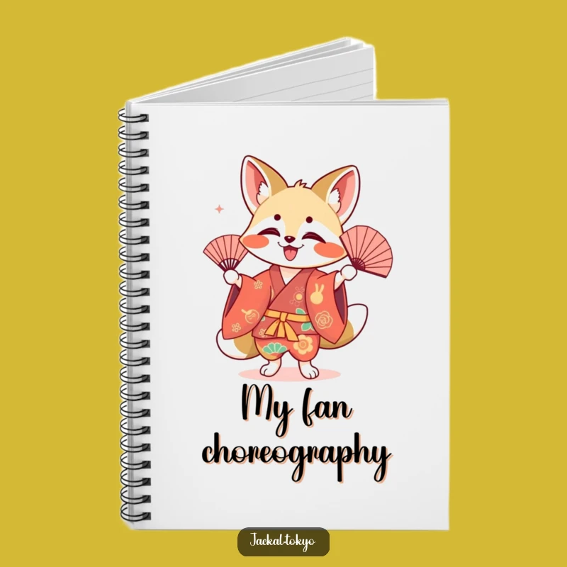 Funny Kawaii Jackal Fan Dance Notebook: Capture Ideas with Cultural Flair