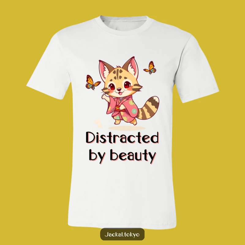Funny Jackal Kimono T-Shirt: Playful Chase Tee, Whimsical Gift