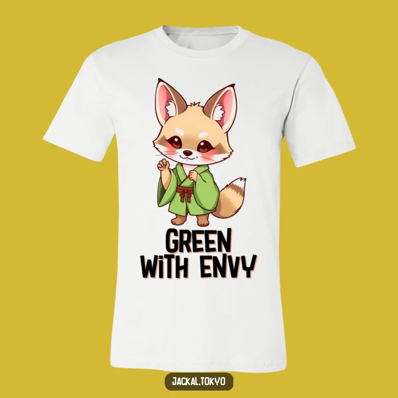 Funny Jackal Kimono T-Shirt: Striking Cute Pose in Green, Perfect Humorous Gift