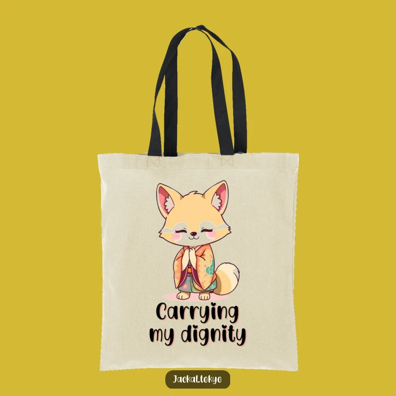 Funny Kawaii Jackal Kimono Tote Bag: Graceful Carryall, Ideal Funny Gift