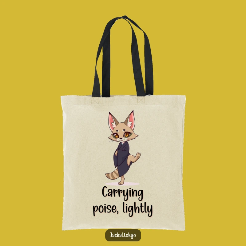 Funny Jackal Kimono Tote Bag: Graceful Balance Accessory, Stylish Gift