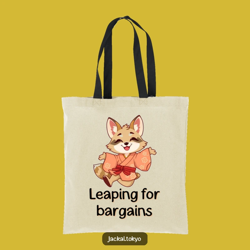 Funny Jackal Leaping Kimono Tote Bag - Carry Playful Energy Gift